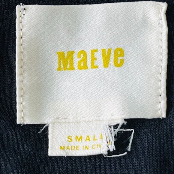 Anthropologie Maeve Black Waffle Dress Size S Sleeveless High Low Hemline - Picture 8 of 9